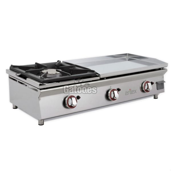 Plancha a Gas de 60 cm. Con Cocina de 40 cm. Ancho 100 cm.