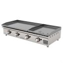 Plancha a Gas Profesional de 120 cm de ancho. Doble Placa Laminada 80+40 cm.