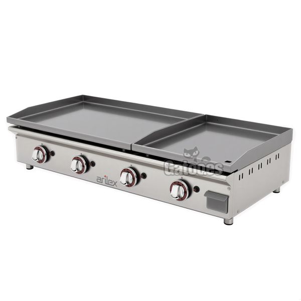 Plancha a Gas Profesional de 120 cm de ancho. Doble Placa Laminada 80+40 cm.
