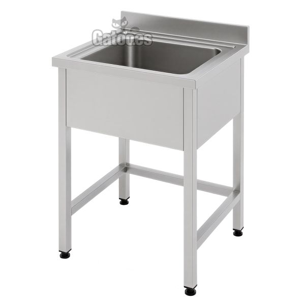 Fregadero de acero inoxidable de 1 Cuba. Fondo 60 cm. Anchos de 60 cm. a 140 cm.