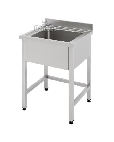 Fregadero de acero inoxidable de 1 Cuba. Fondo 60 cm. Anchos de 60 cm. a 140 cm.