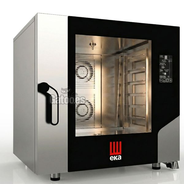 Horno Industrial. Pantalla digital táctil. 6 bandejas de 60x40. Con vapor. EKA