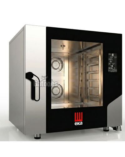 Horno Industrial. Pantalla digital táctil. 6 bandejas de 60x40. Con vapor. EKA