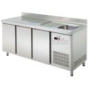 Mostrador Refrigerado con Fregadero, con 390 Litros. Ancho 201 cm.