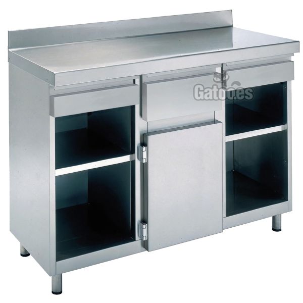 Mueble Cafetero Profesional de Acero Inoxidable. Fondo 60 cm. Anchos de 100 a 150 cm.