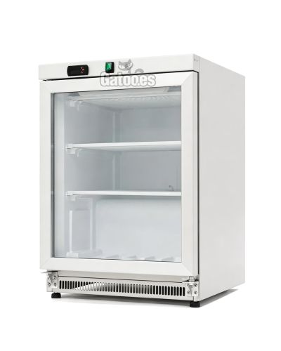 Congelador Vertical Profesional 200 Litros. Con Puerta Cristal. Alto 85 cm. Blanco