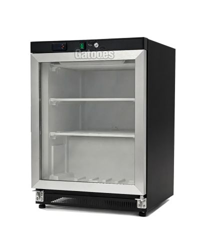 Congelador Vertical Profesional 200 Litros. Con Puerta Cristal. Alto 85 cm. Negro