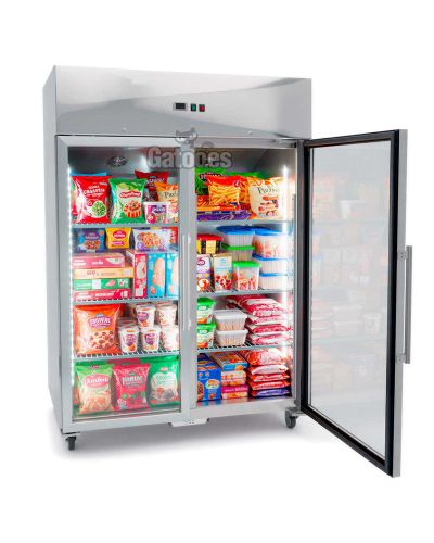 Congelador Vertical Profesional Doble Lux 1.200 Litros Inox. Con 2 Puertas Cristal