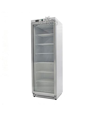 Congelador Vertical Profesional 400 Litros. Con Puerta Cristal. Alto 185 cm. Blanco