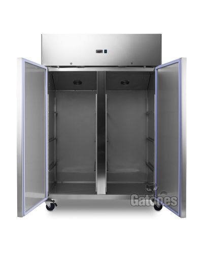 Congelador Vertical Doble Profesional Lux 800 Litros Inox. Alto 200 cm. Abierto