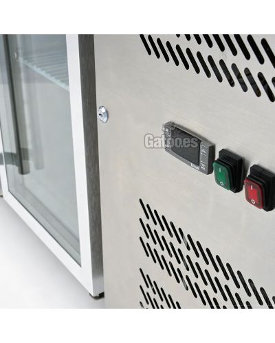 Mostrador Refrigerado 2 Puertas Cristal, con 282 Litros. Ancho 136 cm. Dixell