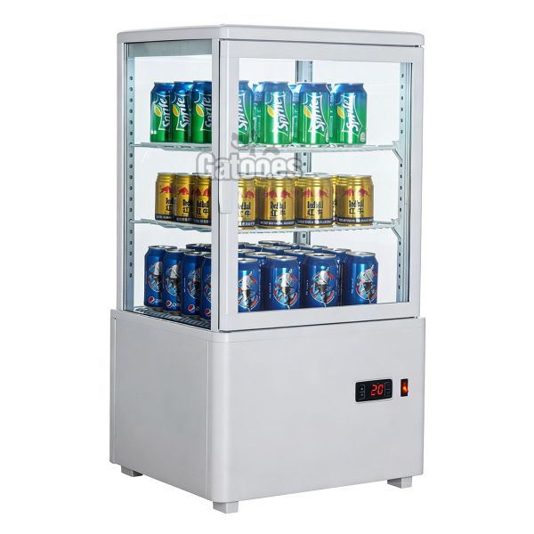 Vitrina Expositora Refrigerada 4 Caras de Cristal PS58 Blanco