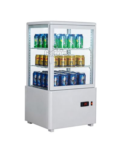 Vitrina Expositora Refrigerada 4 Caras de Cristal PS58 Blanco