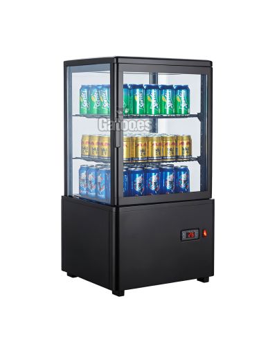 Vitrina Expositora Refrigerada 4 Caras de Cristal PS58 Negro