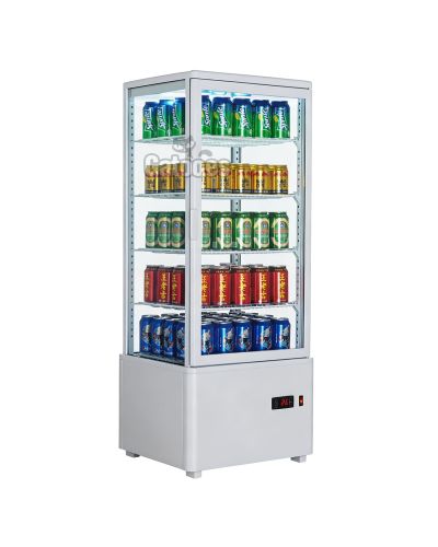 Vitrina Expositora Refrigerada 4 Caras de Cristal PS98 - Blanco