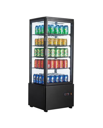Vitrina Expositora Refrigerada 4 Caras de Cristal PS98 - Negro