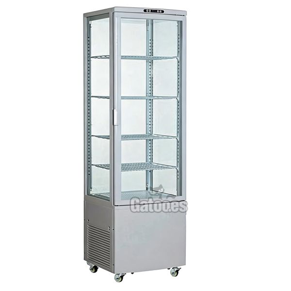 Vitrina Expositora Refrigerada 4 Caras de Cristal PS235 - Blanco