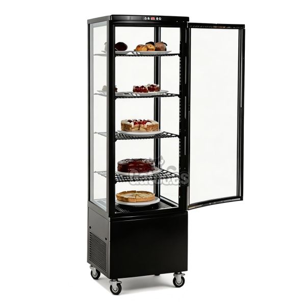 Vitrina Expositora Refrigerada 4 Caras de Cristal PS235 - Negro