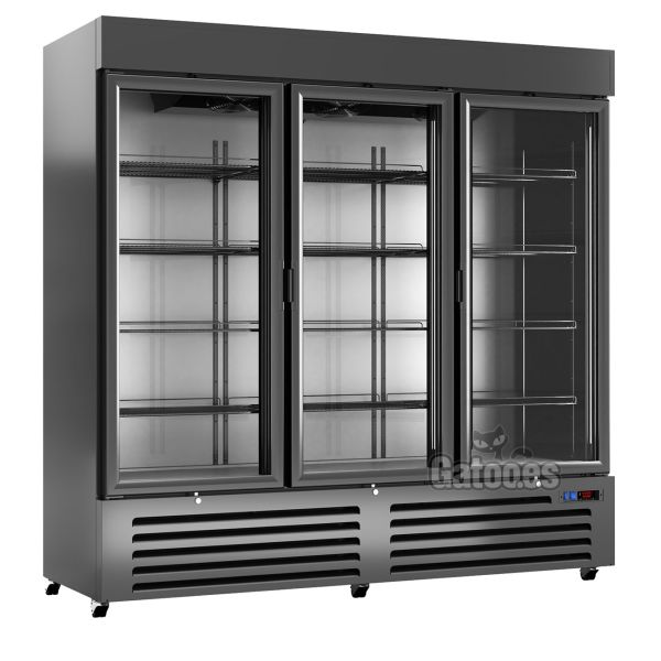Expositor Refrigerado 3 Puertas de Cristal 1.600 Litros. Alto 202 x Ancho 205 cm.