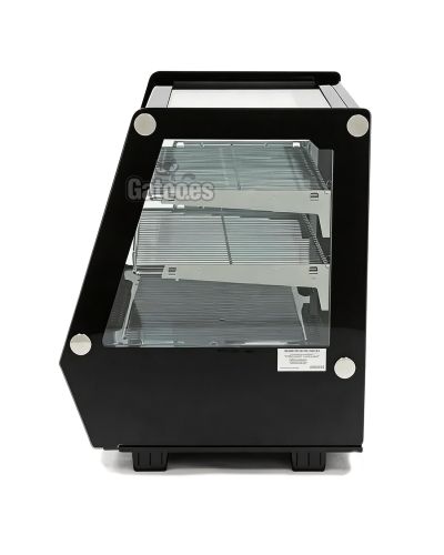 Vitrina Expositora Refrigerada 125 Litros Sobremesa. 4 Caras Cristal con Puertas Correderas - lateral