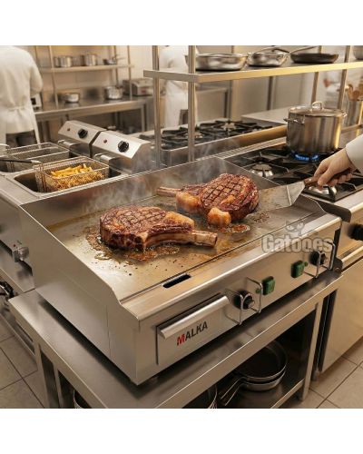 Plancha Eléctrica Cocina Profesional Malka, en cocina