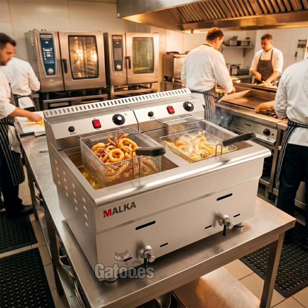 Freidora de Gas 17+17 litros Malka - en cocina