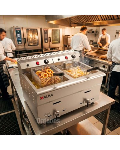 Freidora de Gas 17+17 litros Malka - en cocina