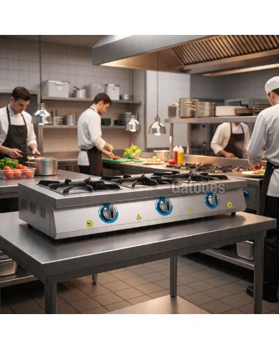 Cocina de Gas Industrial de 3 Fuegos GM3 - en restaurante