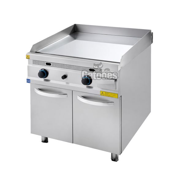 FryTop a Gas con Mueble Profesional. Ancho 80 cm. Cromoduro