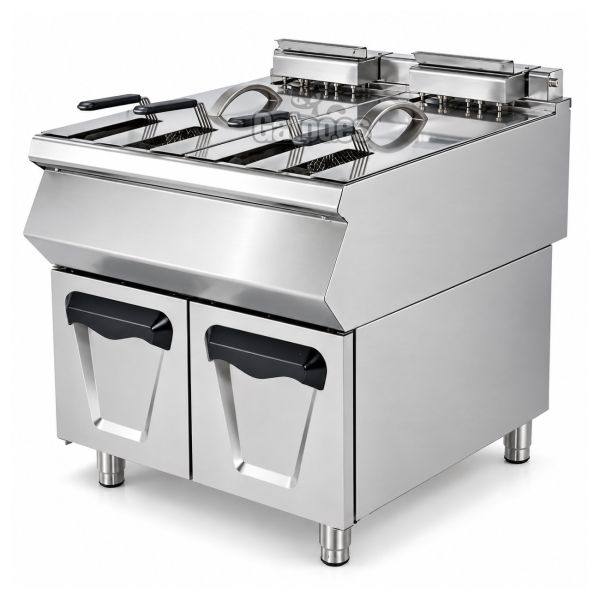 Freidora a Gas con Mueble Doble 20+20 litros Profesional